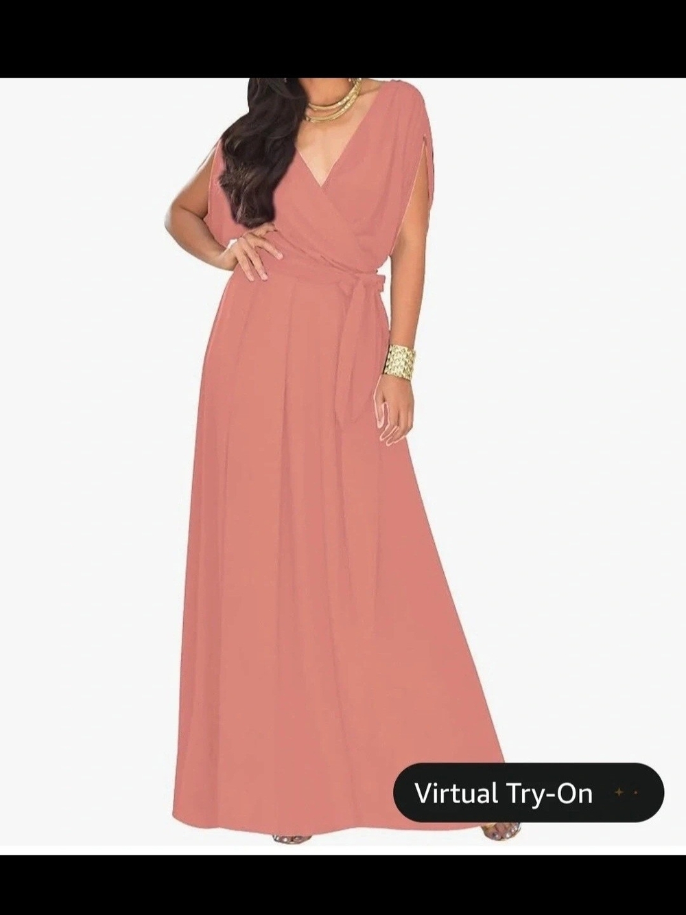 No Spanx Needed! Flattering Plus Size 2X Formal Maxi Dress.